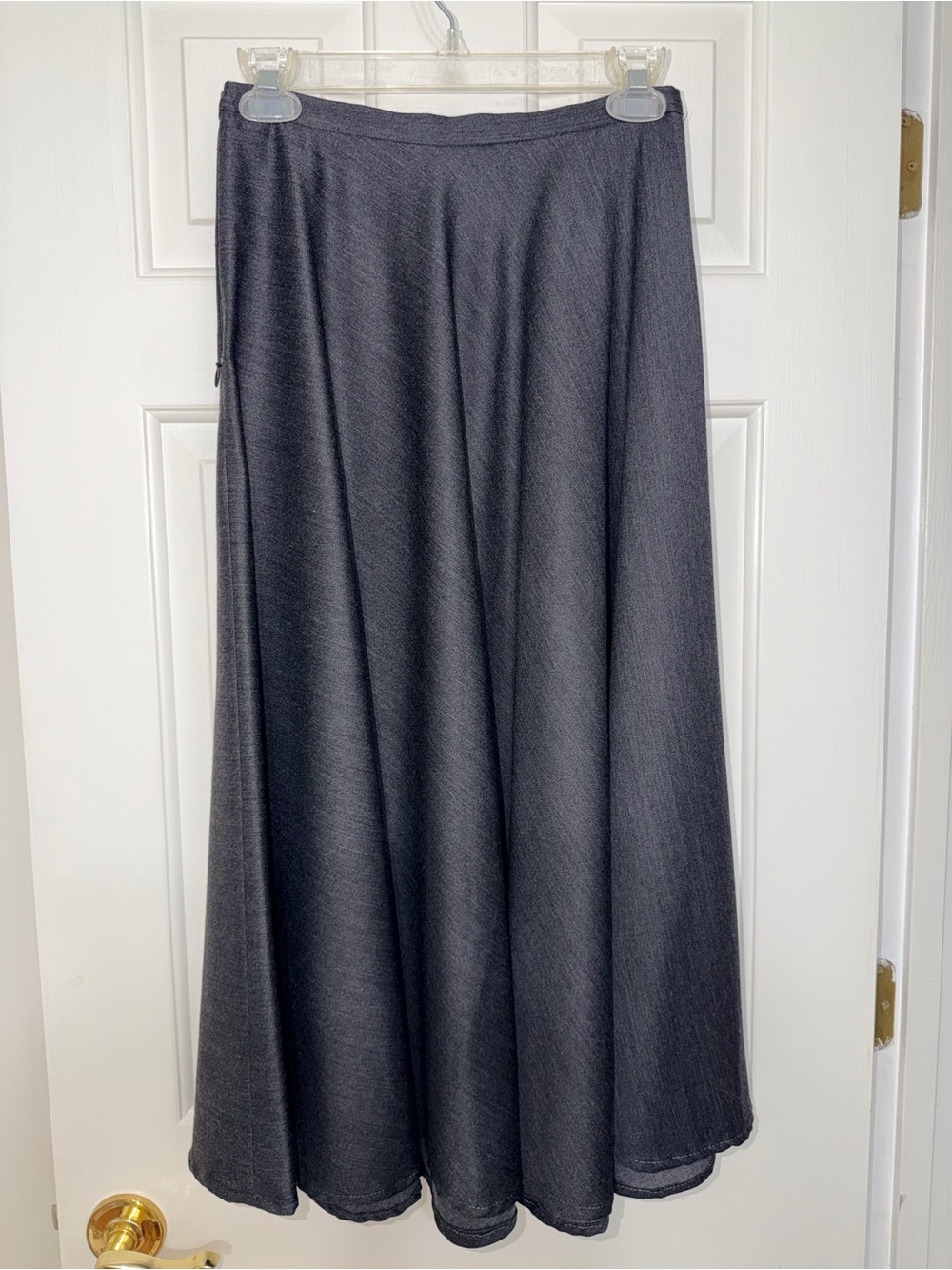 Anne Klein Charcoal Maxi Skirt - Flowing A-Line